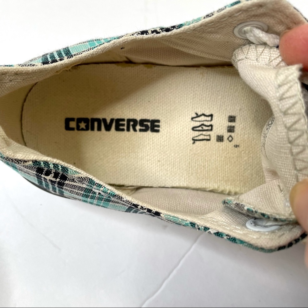 SOLD Converse All Star Plaid Sneakers Low Top Kids Unisex size 4 - Picture 11 of 13